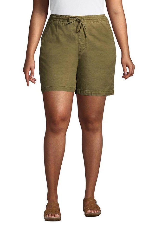 Pantalones Cortos LANDS' END Plus 24W Cintura Elástica Mezcla Tencel Algodón Nuevos con Etiquetas $70 Foto 1 de 1