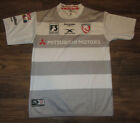 Gloucester Rugby Mens Jersey, White/Gray, Mitsubishi, XBlades, Size L, EUC