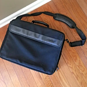 DELL Porte-documents en nylon noir bandoulière bandoulière sac pour ordinateur portable 16"L x5"L x12"H - Photo 1/8