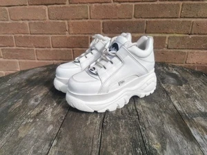 Weiße Vintage Plateau Buffalo Sneaker Damen Uk6,5 Made In Portugal Eu 40 - Bild 1 von 17