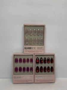 SET x 3 Sets Glamnetic Press-On Nails Short Almond & Oval (Berry Fizz, Selenite) - Bild 1 von 9