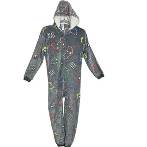 Children's Place Gray Glow Gamer Sherpa Warm Cozy One Piece Pajamas XXL 16 - Picture 1 of 5