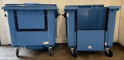 1100 litre drop front lockable accessible wheelie bin plastic - brand new - Image 1 of 2