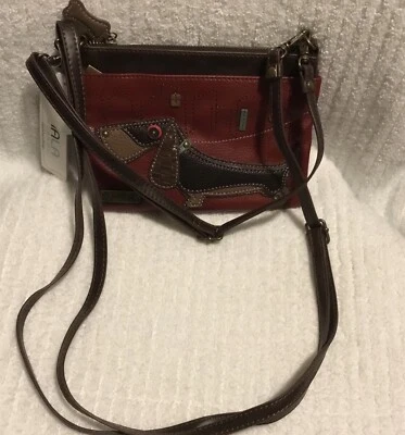 Chala Wiener Dachshund Dog In The City Mini Shoulder/Crossbody Bag Tags - Image 1 of 4