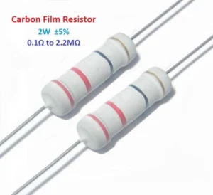 200pcs 2W Carbon Film Resistor ±5% - Full Range of Values 0.1Ω to 2.2MΩ - Picture 1 of 1