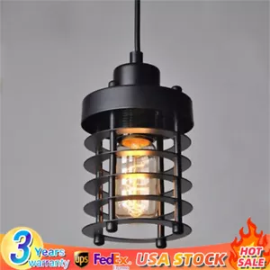 Fixtures Rustic Vintage Industrial Iron Cage Pendant Light Hanging Ceiling Lamp - Picture 1 of 3