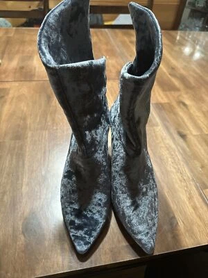Free People Crushed Velvet Ankle Boot Moonlight Blue Size 41/ 8.5 - Image 1 of 4