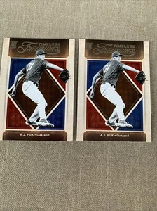 2020 Timeless Treasures #9 A.J. Puk Oakland A's RC Rookie Athletics lot Of 2 - Picture 1 of 4