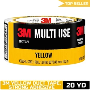 3M Yellow Colored Duct Tape, Strong Adhesive, Water-Resistant, 1.88" x 20 Yards - Picture 1 of 9