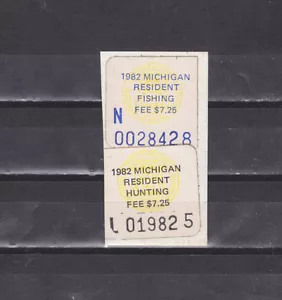 State Hunting/Fishing Revenues - MI - 1982 Res Fishing&Hunting - On Piece - Picture 1 of 1