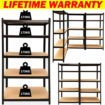 Garage Shelving Racking Heavy Duty Steel Boltless Warehouse Unit 5 Tier Shelf