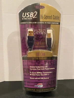 Belkin USB 2.0 Hi Speed 24K Printer Cable P43426-A  10ft - Gold Series - Image 1 of 2