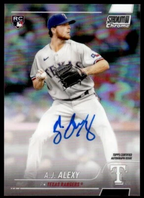 2022 Topps Stadium Club Auto A.J. Alexy Rookie Texas Rangers R10 - Image 1 of 2