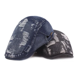 Stile Vintage Coppola Jeans Cappello Berreto Strappato Casual Regolabile Unisex - Foto 1 di 14
