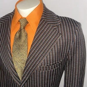 1960s Suit Jacket MCM Gangster Mobster Blazer Coat Vtg Mens 44 Extra Long Tall - Picture 1 of 11