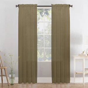A pair of voile curtain 90" drop, 140cm wide x2 panels, sale ! - Picture 1 of 28