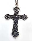 Celtic Vikin cross vintage sterling silver large vintage cross pendant necklace