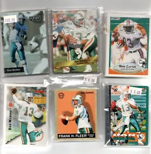 6 AUFGELISTETE MIAMI DOLPHINS FOOTBALL-KARTEN TEAM-SETS NUMMER 1 DAN MARINO - Bild 1 von 2