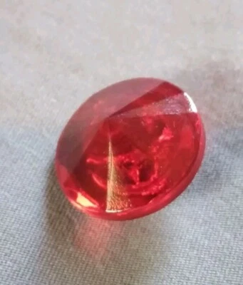 Antique Dome Faceted Red Glass Button. - Image 1 of 4