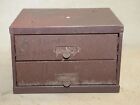 Vintage 2 Drawer Metal Parts Cabinet Jewelry Storage Chest Industrial Box