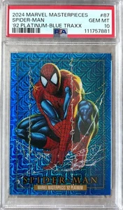 2024 Marvel Masterpieces '92 Platinum #87 Spider-Man Blue Traxx PSA 10 LOW POP🔥 - Picture 1 of 1