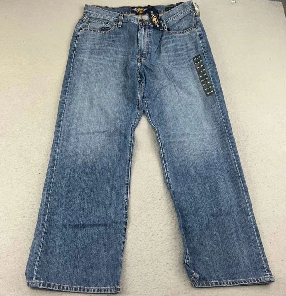 Lucky Brand Jeans Mens 34X30 Regular Blue Denim 181 Relaxed Straight Leg NWT - Image 1 of 4