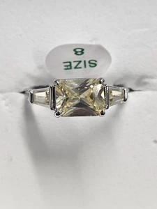 Bomb Party Ring Sz 8 It's Ment To Be You Lemon Cz Rhodium Plating Rbp7793 - Picture 1 of 4