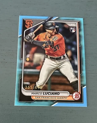 Marco Luciano 2024 Bowman Sky Blue Parallel /499 Rookie San Francisco Giants #18 - Image 1 of 2