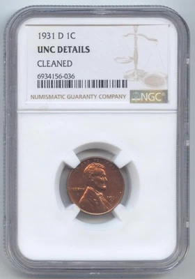 1931-D Lincoln Wheat Cent, NGC Unc Details, Scarce D Mint - Image 1 of 2