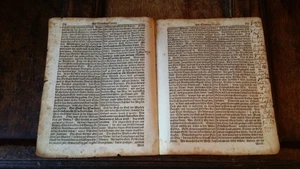 1670'S ORIGINAL GERMAN BOOK PAGES - GOTHIC TYPE - Picture 1 of 7