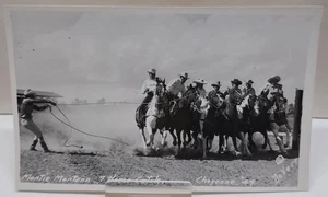 Montie Montana 7 Horse Catch - CHEYENNE Frontier Days '49 - POST CARD - #8293 - Picture 1 of 9