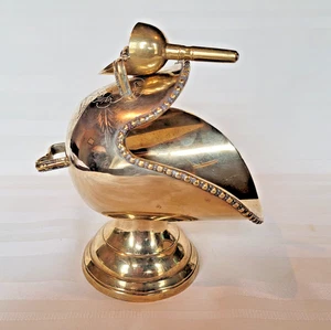 Vintage 2-Pc Sugar Scuttle with Scoop, Electroplated Nickel Silver, Gold Tone - Picture 1 of 9