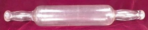 Antique Glass Rolling Pin Blown Clear Ground Ends Factory Flaw Wheeling W VA - Picture 1 of 7