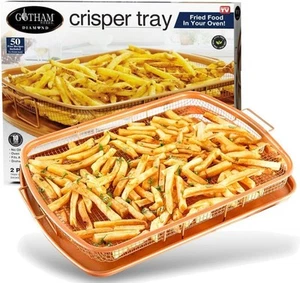 Crisper Tray for Oven, 2 Piece Nonstick Copper Crisper Tray and Basket, Air Fry - Picture 1 of 12