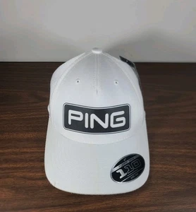 Ping Golf Hat Mens White "110 Flex Fit" Snapback Tour Cap NEW! - Picture 1 of 7