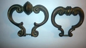 VINTAGE FiguralSolid Brass  Cabinet or Drawer  Pull Handle Knob. Nice Patina (2) - Picture 1 of 3