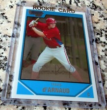 TRAVIS d'ARNAUD 2007 Bowman CHROME #1 Draft Pick 1st TRUE Rookie Card RC Braves