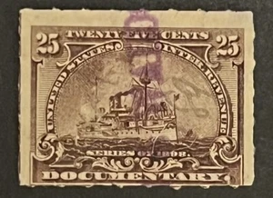 Travelstamps: 1898 US Documentary Stamps Scott #R169 “Battleships” Used - Picture 1 of 5