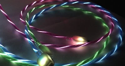 CANDY FLOW LED Light Micro USB Charger Cable for Samsung LG HTC Nokia Motorola - Image 1 of 4