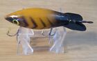 VTG FISHING Lure~"BOMBER BAIT CO"~1946 EARLY Yellow Eye HAND MADE TIE LINE/Tail~
