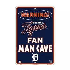 HangTime Warning Detroit Tigers Fan Man Cave Sign 8 X 12 - Picture 1 of 1
