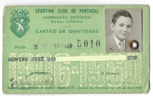 Sporting Clube de Portugal 1960 niños adepto tarjeta de identificación fútbol fútbol - Imagen 1 de 2