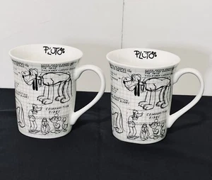 New Disney Sketchbook Pluto 2-COFFEE MUGS Black White Kitchen Mugs New With Tags - Bild 1 von 8