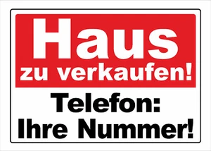 A2 großes wetterfestes Schild: "Haus zu verkaufen" - PERSONALISIERT - Bild 1 von 1