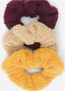 Justice Girls Faux Fur Fluffy Soft Scrunchie 3-Pack - Set of 3 Large Scrunchies - Picture 1 of 10