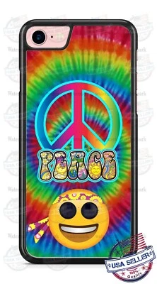 Tie Dye Peace Logo Emoji Phone Case Cover For iPhone Samsung A20 LG Google - Image 1 of 4