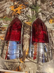 PAIR 1949 Buick Tail Light Lens WITH Bezels - Picture 1 of 4