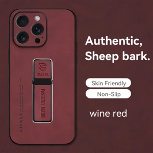 Magnetic Car Holder Case Lambskin Leather Phone Cover For iPhone Samsung Huawei - Picture 1 of 13