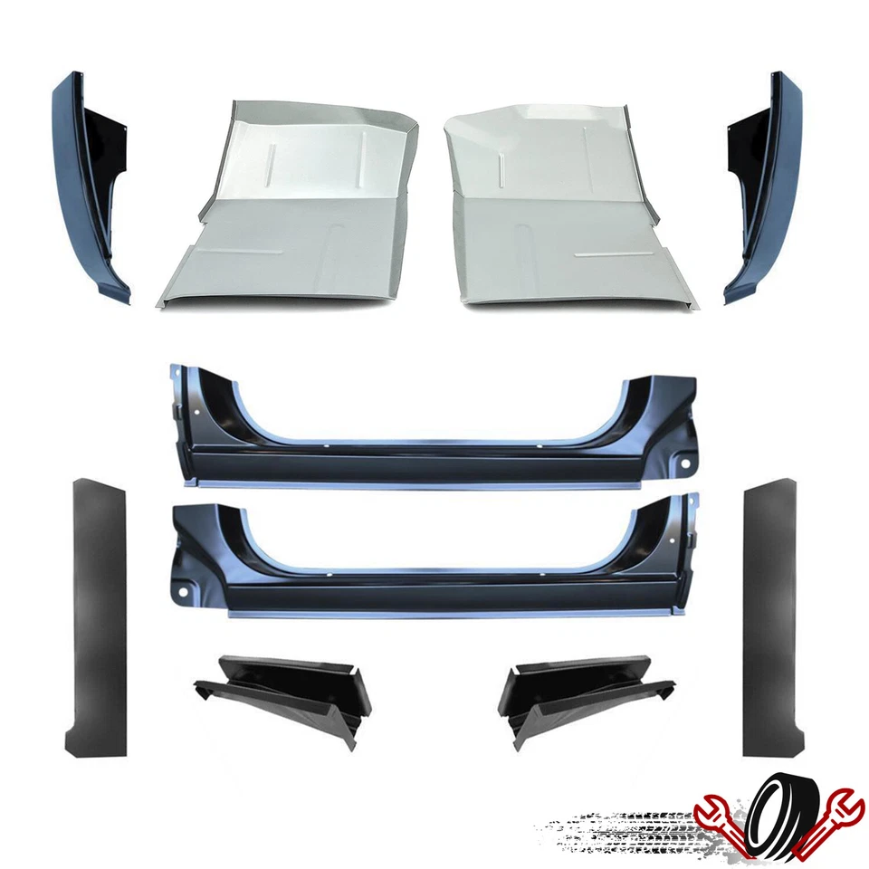 For 73-87 Chevy 10Pc Cab Repair Kit, X-Rocker, Cab Corner, Inner Floor & Support - Image 1 of 4