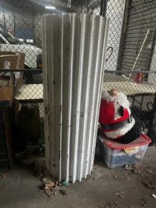 MASSIVE vintage 1910 - 16’ 8’ tapered fluted column post old white paint 22/23” - Picture 1 of 12